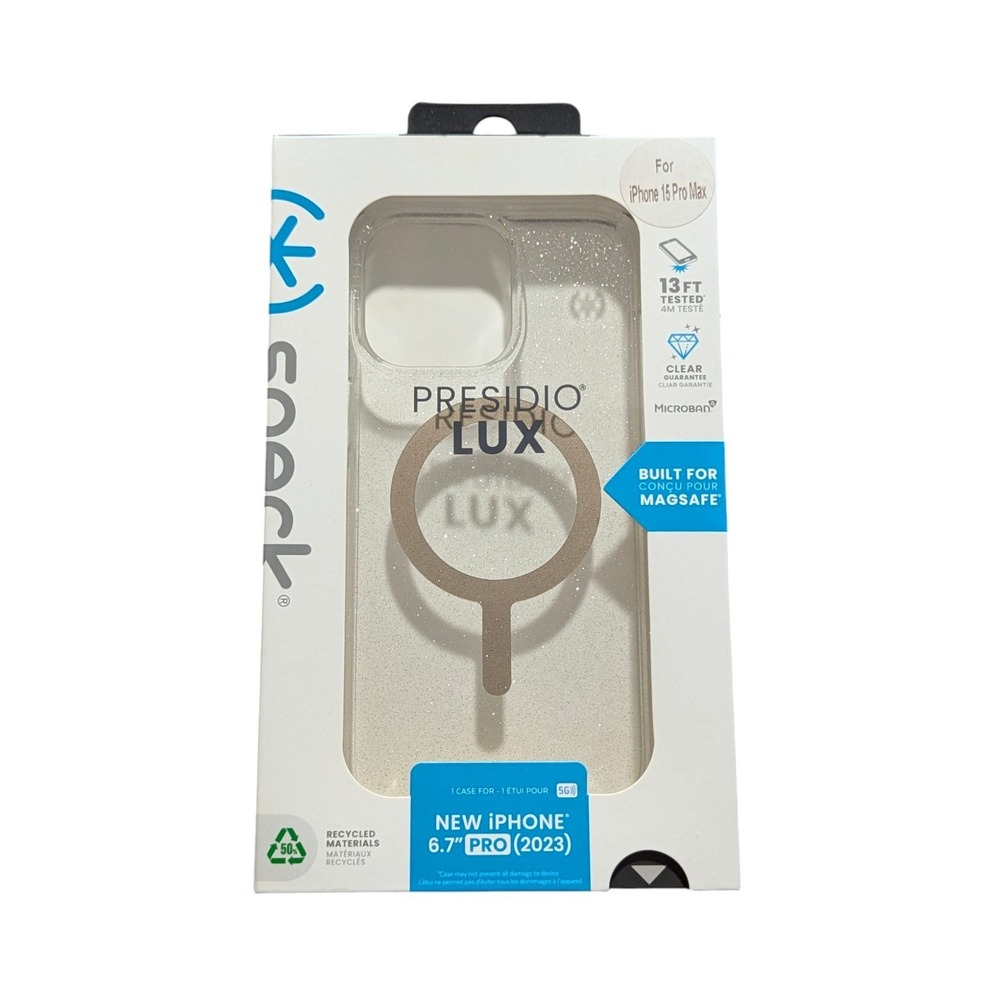 E6. Speck‎ Presidio Lux Magsafe Case for Apple iPhone 15 Pro Max - Glitter Cover